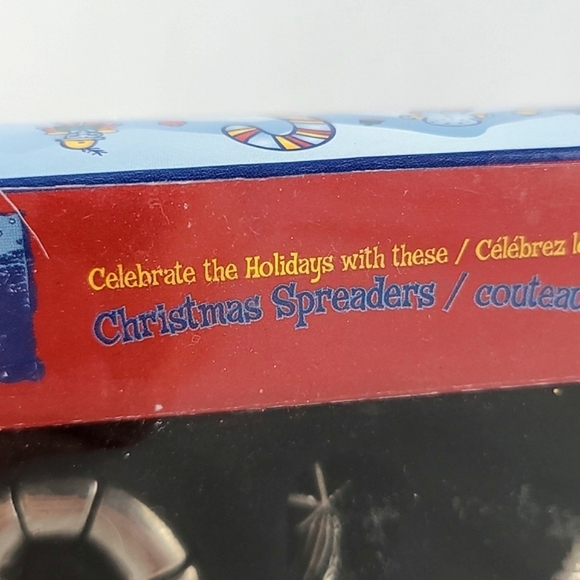 Christmas Spreaders Stainless Steel 3 Piece Set Handles Santa Candy Cane Tree - Picture 3 of 5